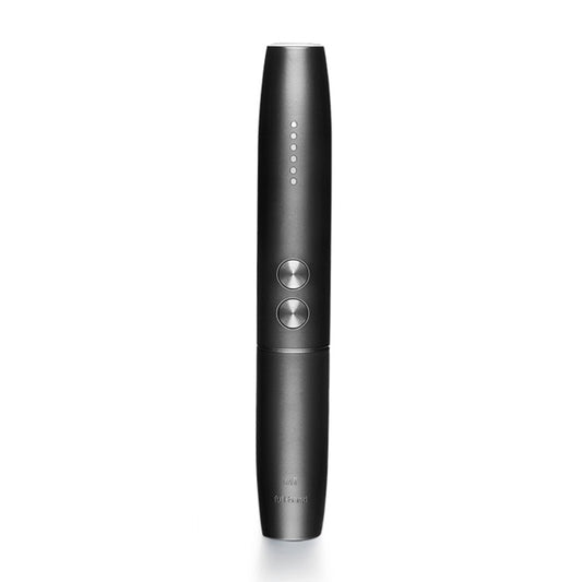 Black handheld IR signal detector with LED bar and two round control buttons