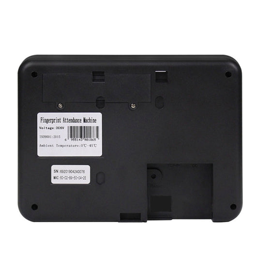 Fingerprint attendance terminal back panel with label and mounting holes