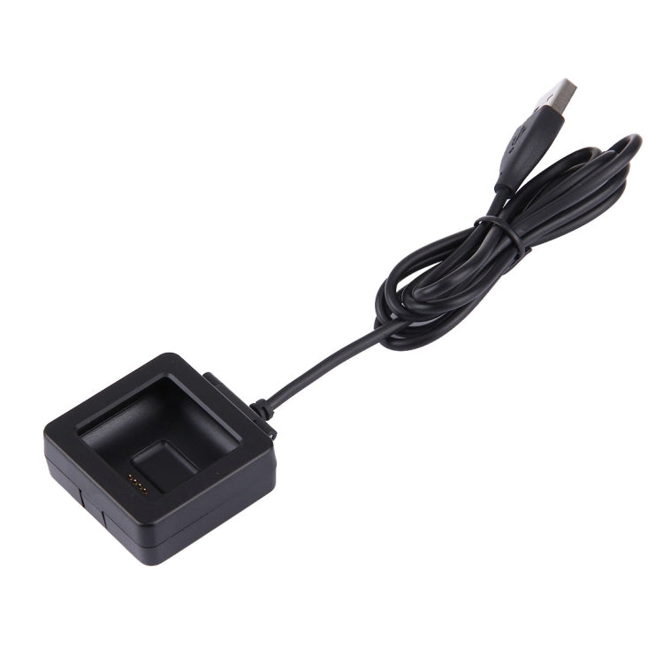 Black USB charging cable with dock cradle and connector for Fitbit Blaze watch