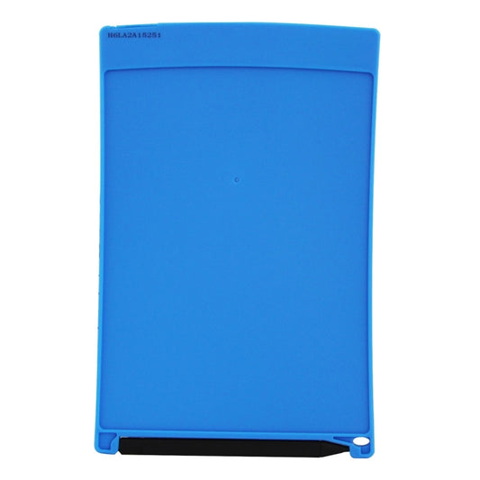 Blue LCD writing tablet back view, blank screen