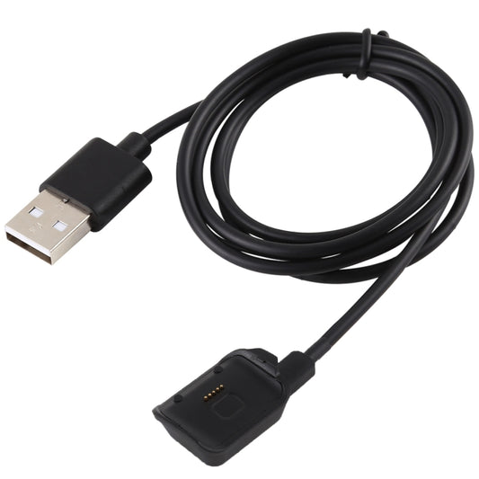 Black USB-A to watch cradle charger cable with charging contact pads