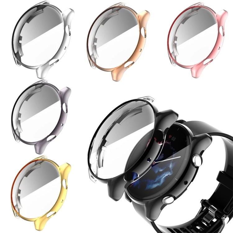 Multiple full-coverage TPU watch cases in rose gold, rose pink, silver, black, transparent