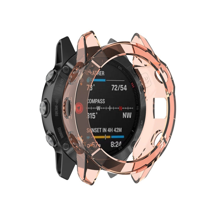 TPU half-coverage smartwatch case, orange transparent with black outer frame