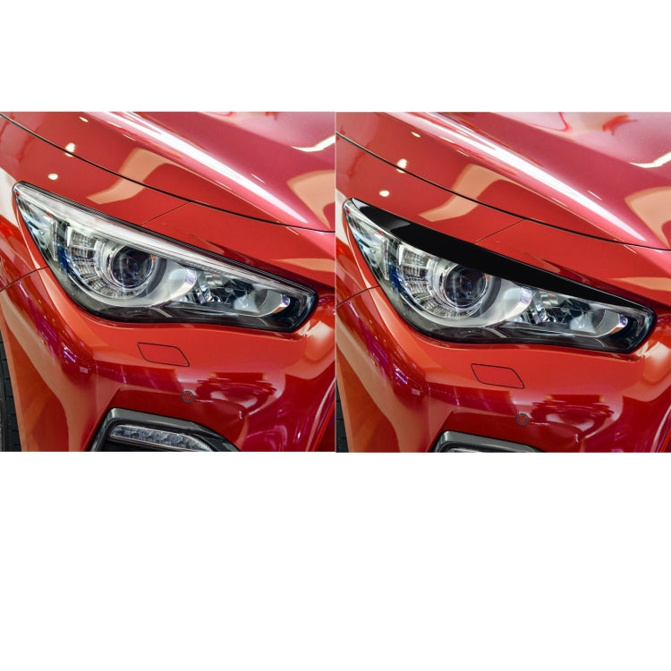 Headlight eyebrow trim shown on headlamp, black curved visor from front angles