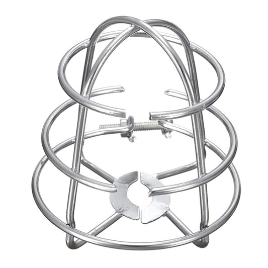 Sprinkler head guard bracket, chrome metal cage with central support crossbars