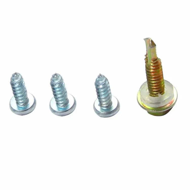 Metal mounting screws with washers and gold-tinted temperature switch stud