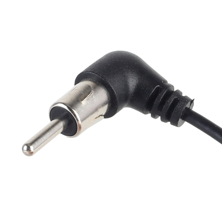 Car FM antenna booster barrel power plug with black strain relief and metal pin