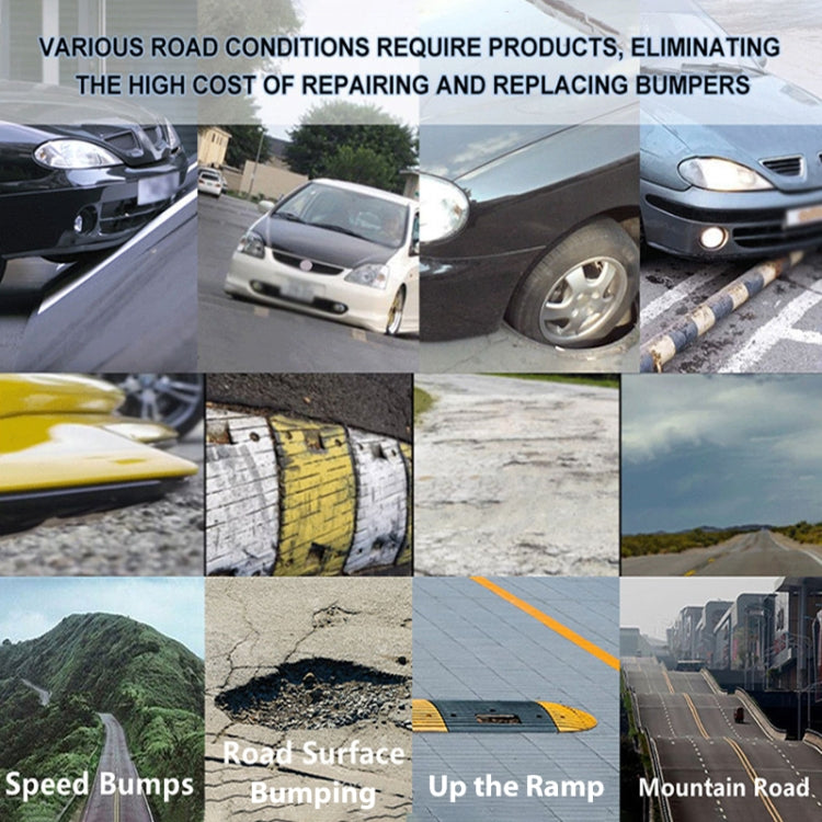 Splash guard road-condition icons collage for bumper protection