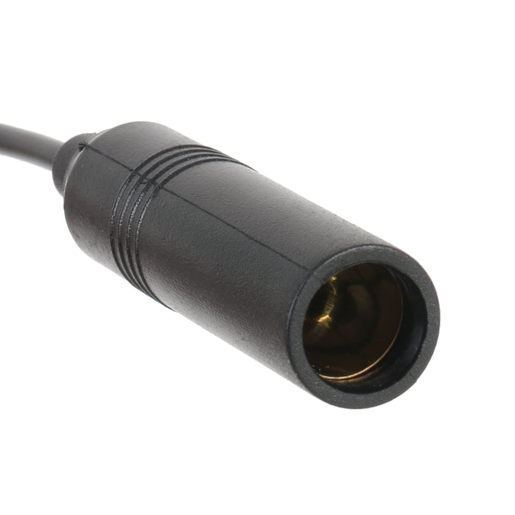 Car radio antenna adapter cable with black coax connector and brass inner contact