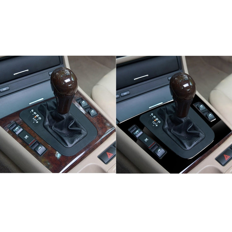 Central console trim sticker shown installed on car gear shift area