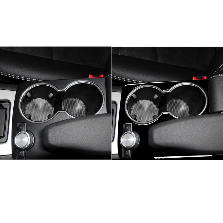 Before-and-after view of left-drive gear panel sticker over two cup holder openings
