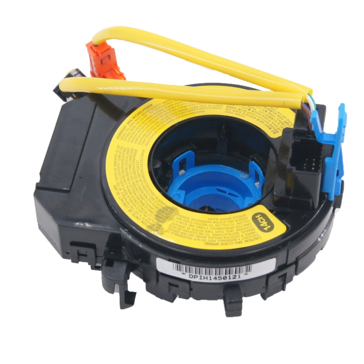 Steering clock spring contact reel with yellow ribbon cable and blue center ring