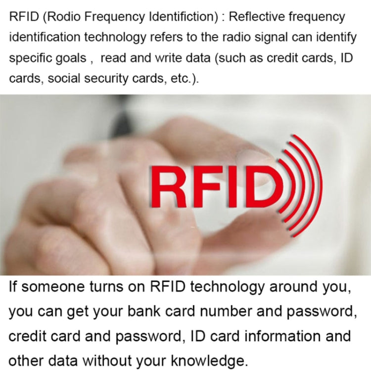 Hand with RFID radio-wave icon, illustrating RFID protection for cards