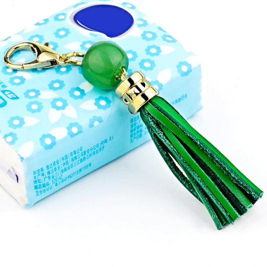LS02 Cowhide Tassel Keychain Car Hanging Bag Pendant