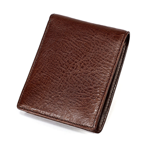 8018 Antimagnetic RFID Retro Fashion Crazy Horse Texture Leather Wallet for Men and Women, 8018