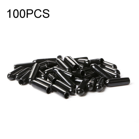 Black PVC antenna protection cap set, small cylindrical sleeves in bulk