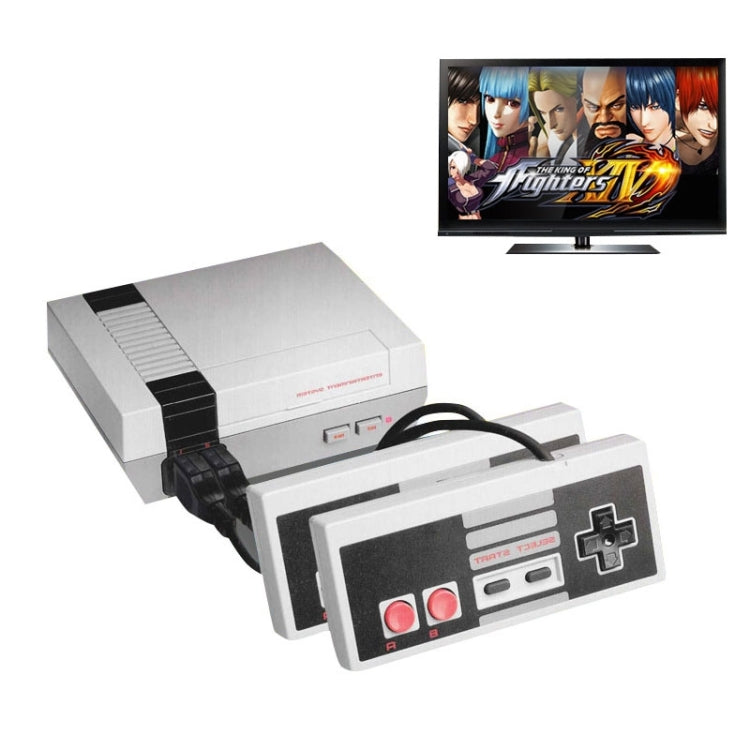 Retro mini TV game console with controller buttons and connected power cable
