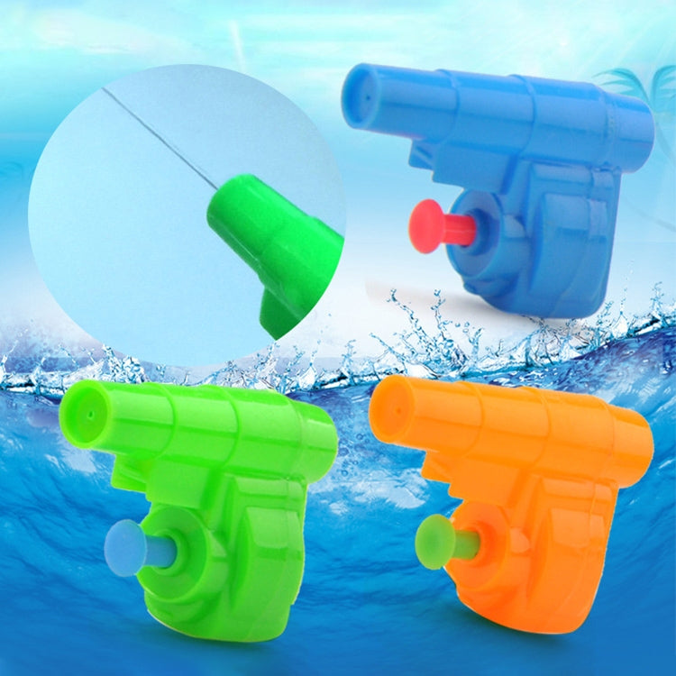 Mini water shooting toys: green and orange blasters with a blue one