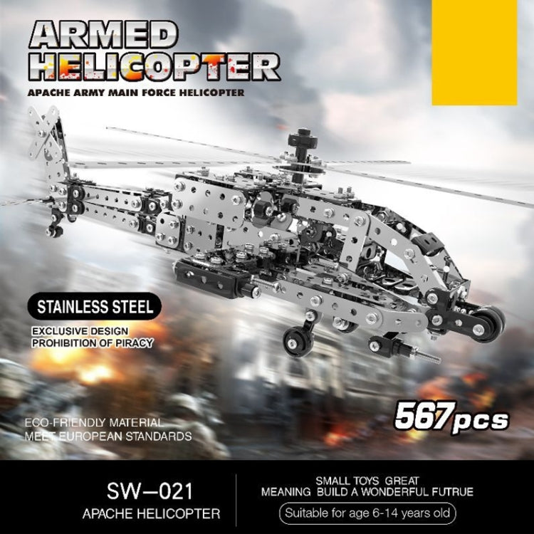 Stainless steel helicopter gunship model render with armed-copter styling