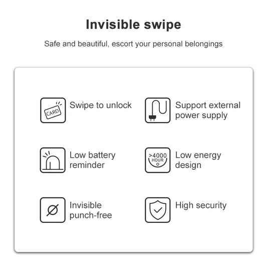 T8+ Non-opening Drawer Lock APP + IC Card Invisible Universal Cabinet Lock, APP + IC Card