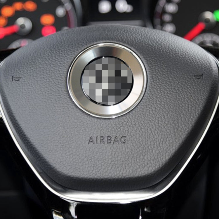 Silver aluminum steering wheel decoration ring centered on steering wheel AIRBAG