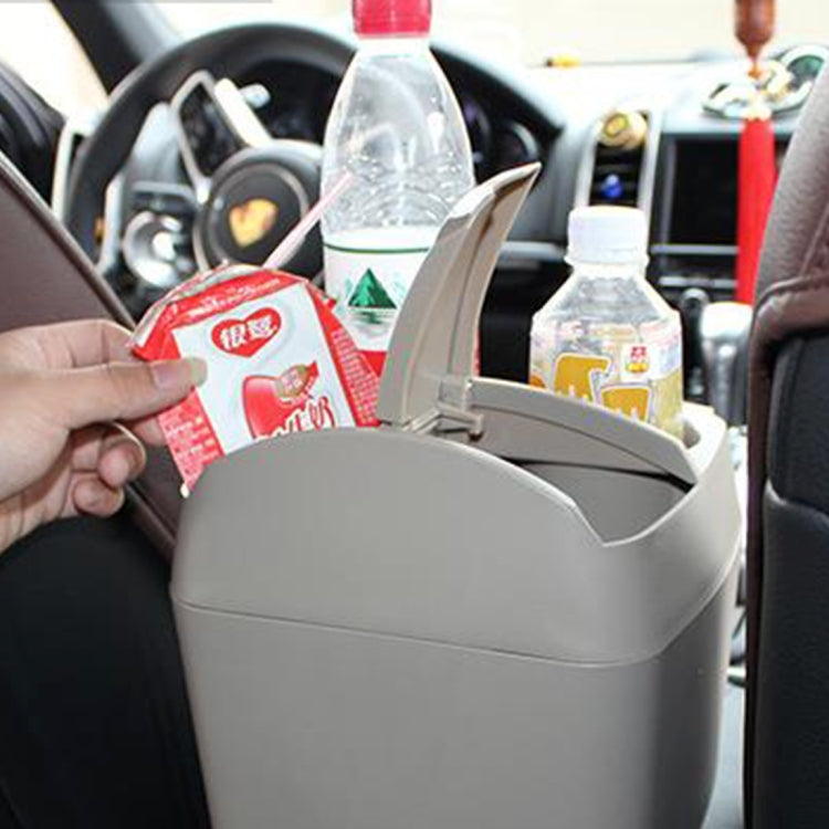 Khaki car cup holder trash bin organizer with two cup openings