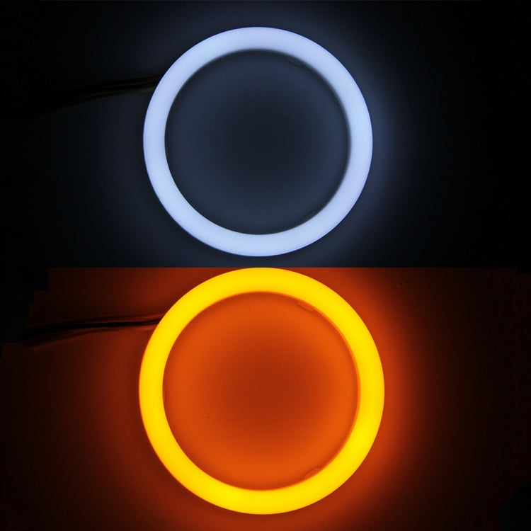 LED angel eye rings glowing blue and yellow circular halo lights