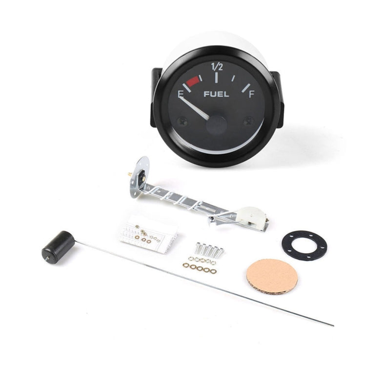 Fuel level gauge kit with round gauge, mounting hardware, float, and gasket