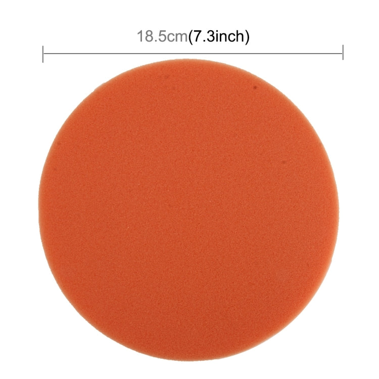 Round orange foam wax sponge, 18.5 cm diameter flat pad