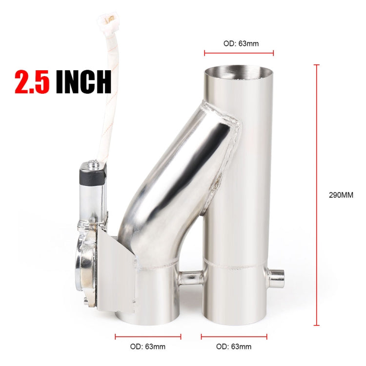 2.5 inch stainless electric exhaust valve pipe with shown OD 63 mm and 290 mm
