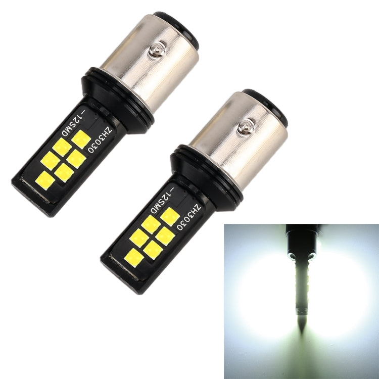 Pair of 1157 LED brake bulbs with 12 SMD chips, bright white glow