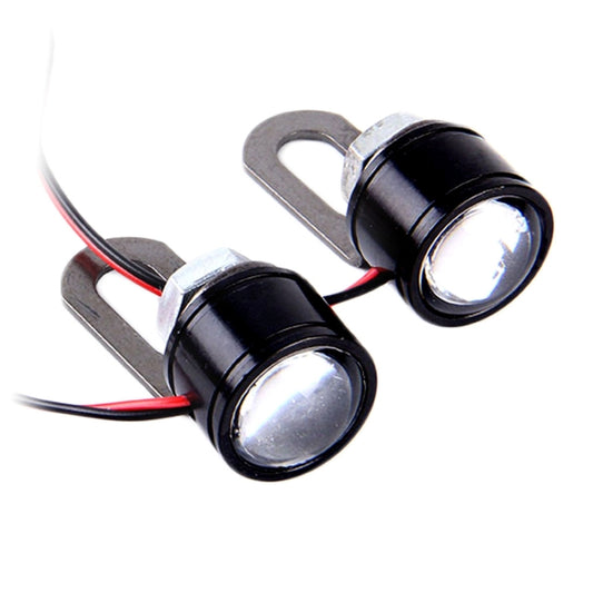 2 PCS 12V 3W Blue Light Eagle Eyes LED Strobe Light For Motorcycle ,Wire Length: 90cm, Wire Length: 90cm