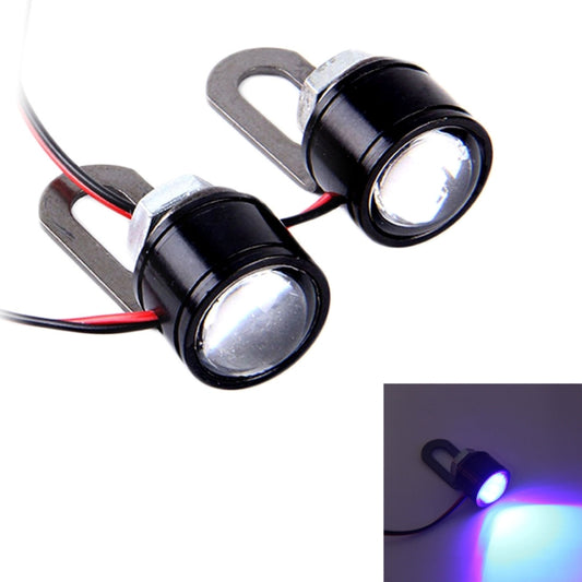 2 PCS 12V 3W Blue Light Eagle Eyes LED Strobe Light For Motorcycle ,Wire Length: 90cm, Wire Length: 90cm