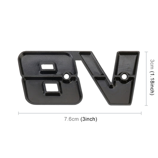 V8 Connect Shape Car Metal Body Decorative Sticker, Size : L, V8 Connect Shape, Size : L (Black), V8 Connect Shape, Size : L (Silver)