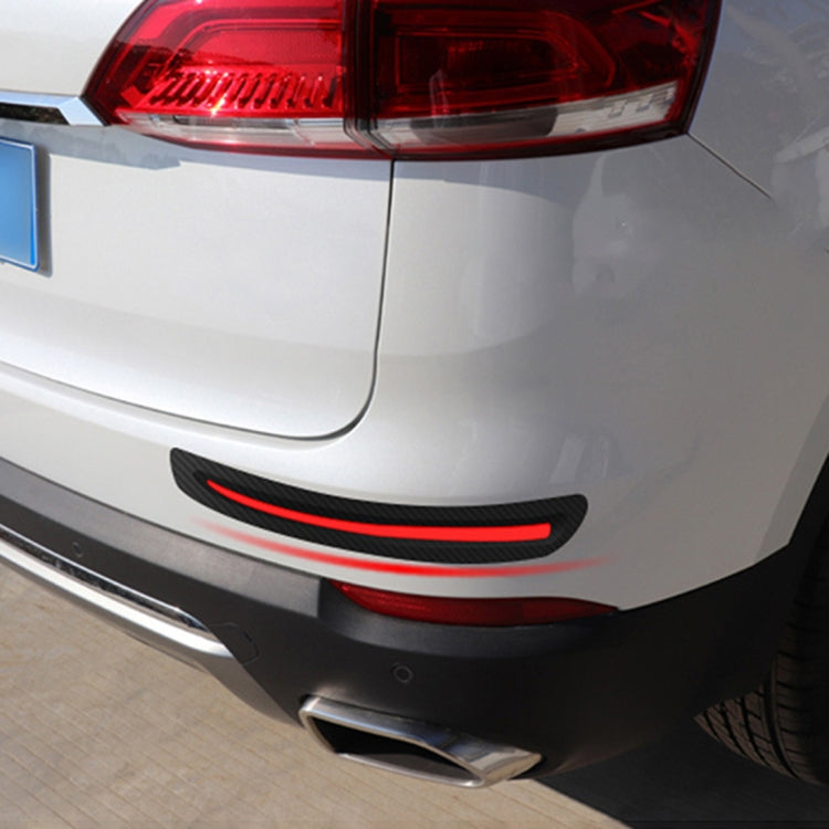 Rear bumper guard strip sticker with black trim and red accent stripe