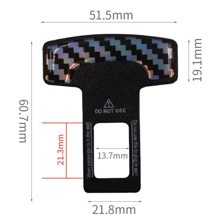 Seat belt buckle clip size: 51.5mm x 21.8mm, 19.1mm wide