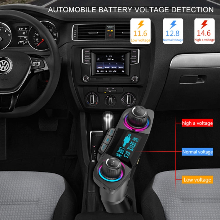 BT06 Dual USB Charging Smart Bluetooth 4.0 + EDR FM Transmitter MP3 Music Player Car Kit with 1.3 inch LED Screen, Support Bluetooth Call, TF Card & U Disk, BT06