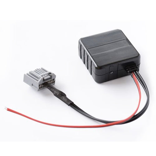 Bluetooth AUX audio adapter module with wiring harness and white plug connector