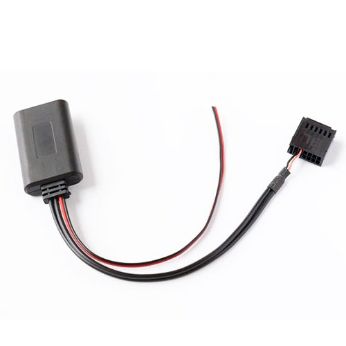 Car Bluetooth AUX adapter cable with black module, dual wires, and two connectors