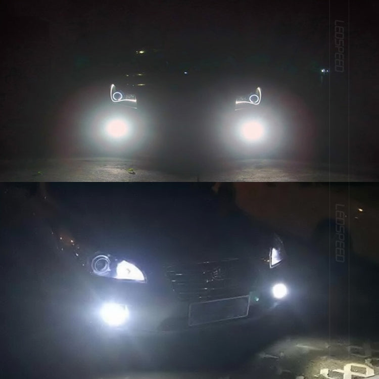 Two bright white LED beams at night from 7443 bulbs