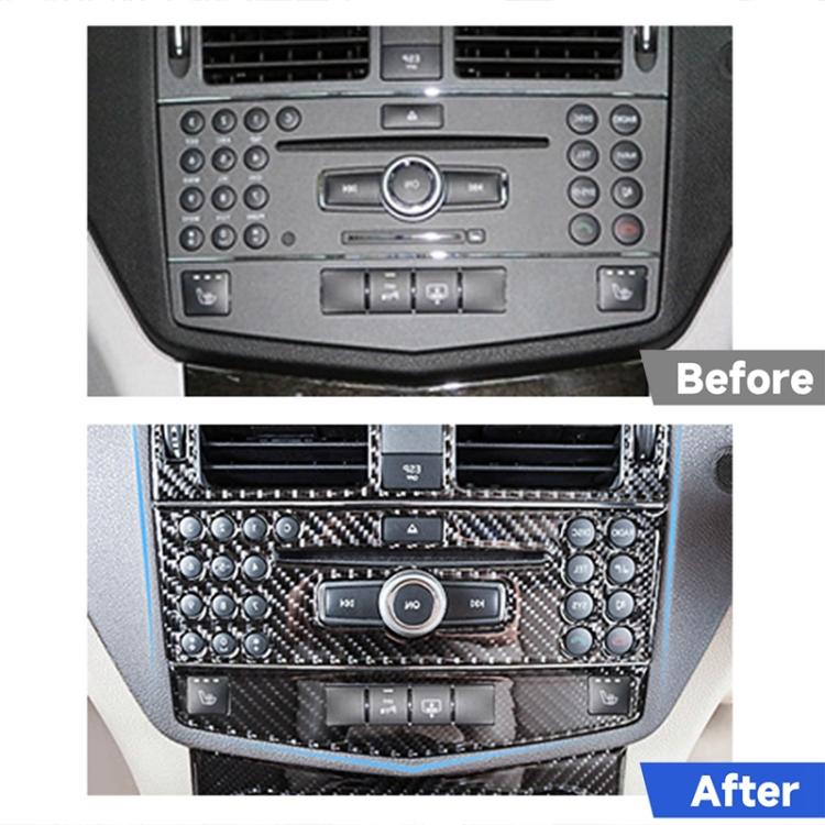 Carbon fiber console trim installed around CD adjustment controls and knob area
