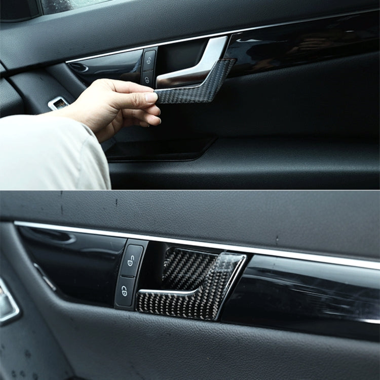 Carbon fiber door inner handle panel sticker, hand gripping inside handle