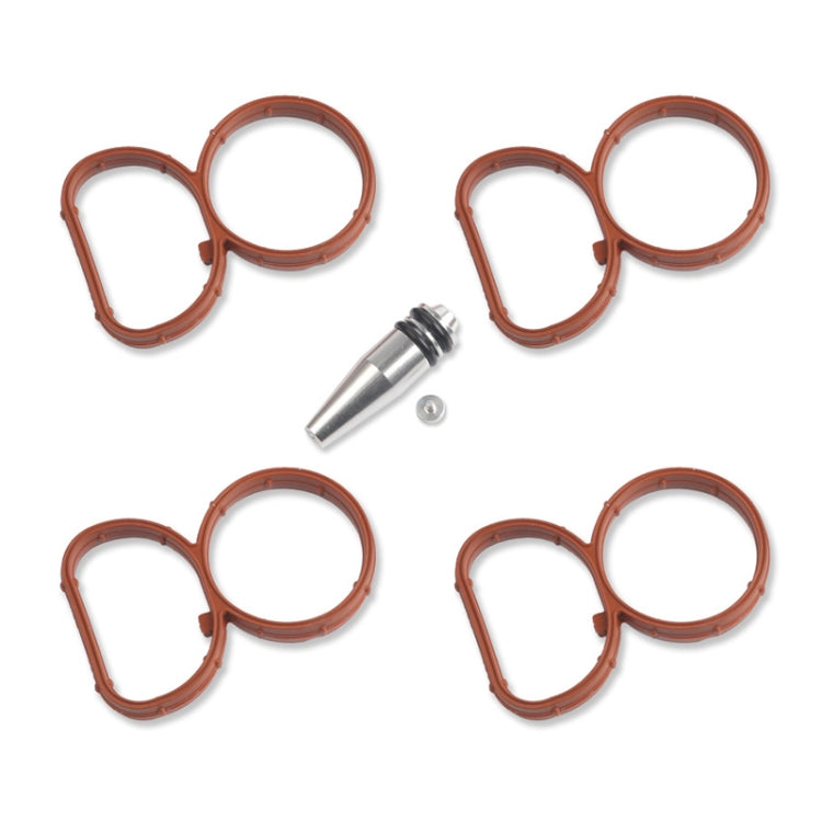 Swirl flap blank removal plug kit with four brown gasket O-rings and screw