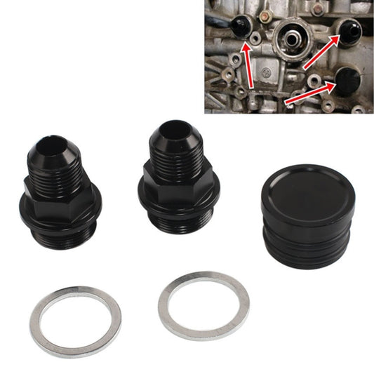 M28~10AN Black Engine Rear Block Breather Fitting Adapter for Honda Oil Catch Can B16 B18C, For Honda Oil Catch Can B16 B18C
