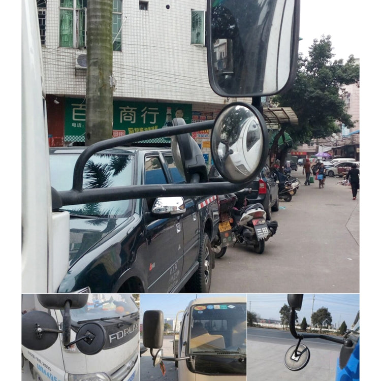 Car rear seat auxiliary rear view mirror with round glass on adjustable clip
