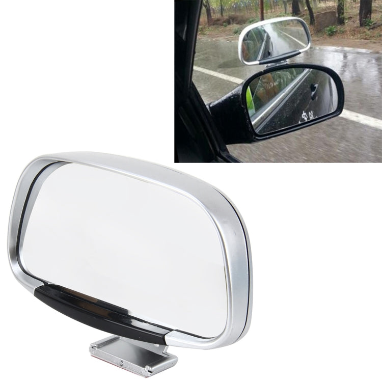 Silver convex blind spot side mirror with black mounting bracket and clear glass