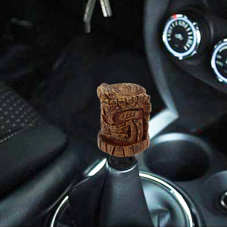 Universal Wood Avatar Shape Car Shift Lever Resin Modified Gear Knobs, Wood Avatar Shape