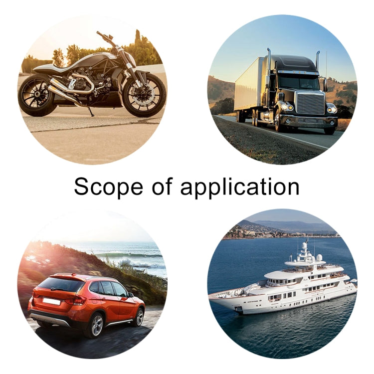 Application examples for battery switch cable on cars, motorcycles, and a ship
