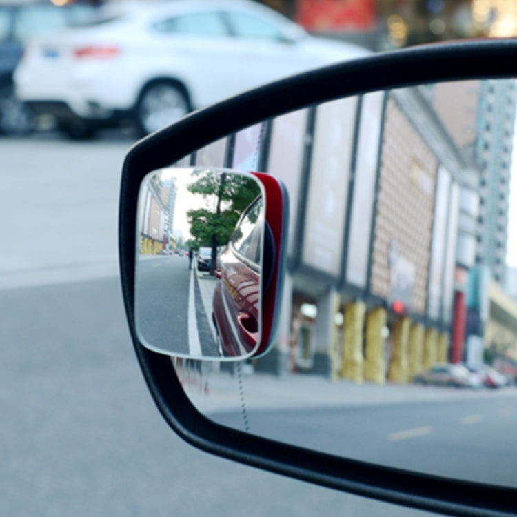 Car side auxiliary mirror for blind spot, black frame with convex wide-angle glass