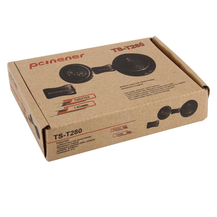 peinener speaker tweeter product box with printed images of two dome tweeters